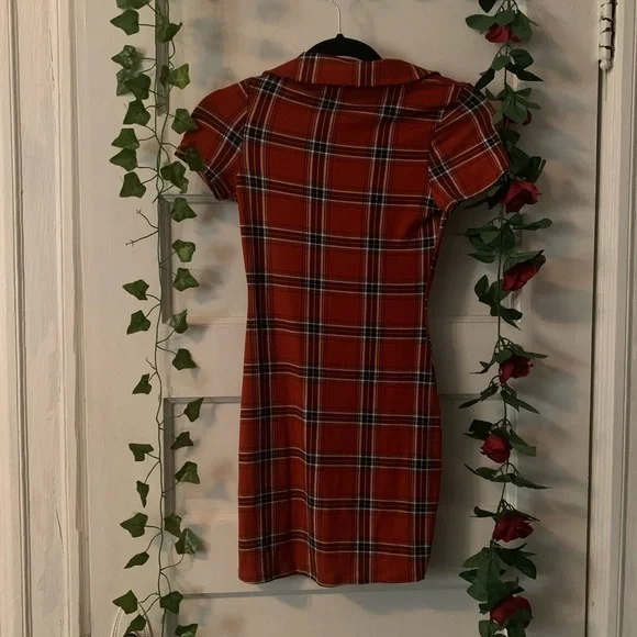 urban outfitters plaid short sleeve dress size S - Picture 4 of 5